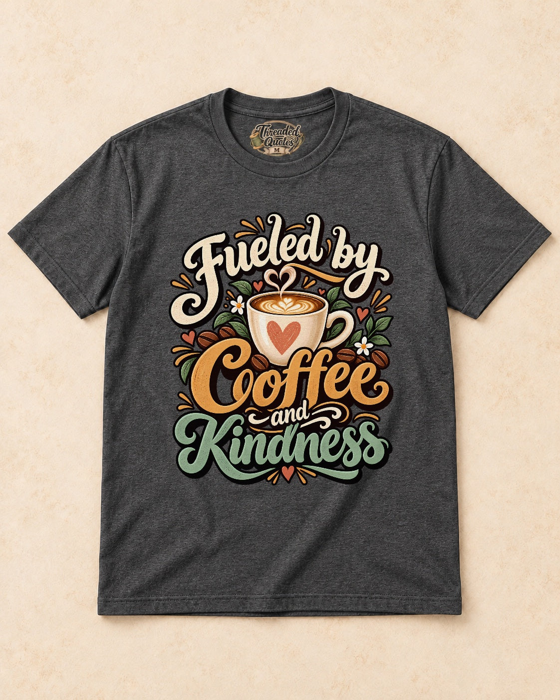 Shirt-only Fueled By Coffee And Kindness T-shirt in Dark Heather