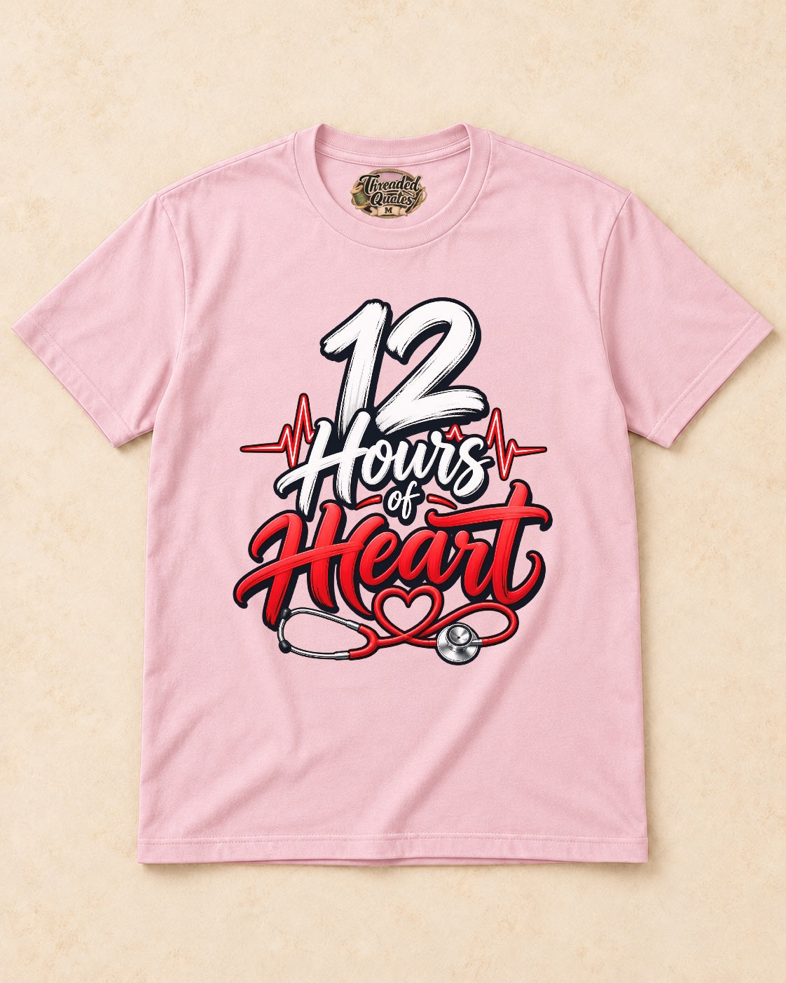 Shirt-only 12 Hours of Heart T-shirt in Light Pink