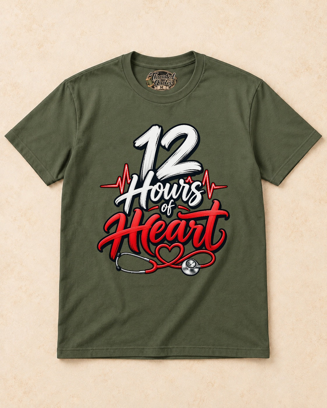 Shirt-only 12 Hours of Heart T-shirt in Military Green