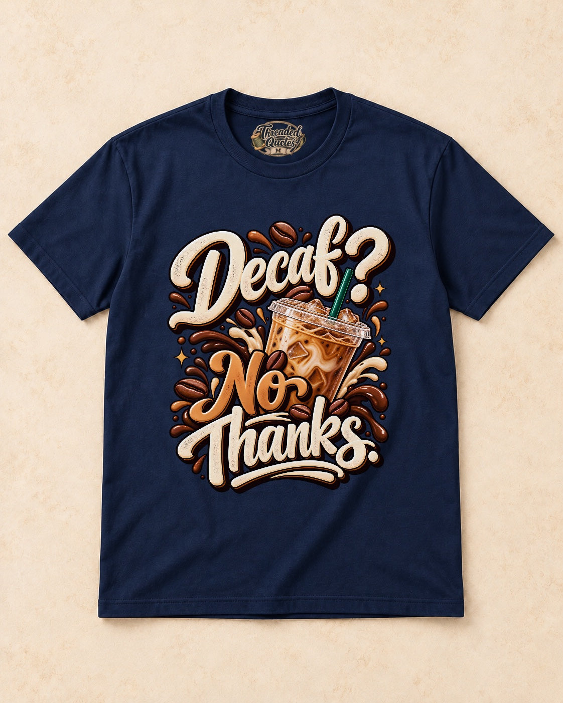 Shirt-only Decaf No Thanks T-shirt in Navy