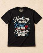 Shirt-only Healing Hands Kind Heart Strong Spirit T-shirt in Black