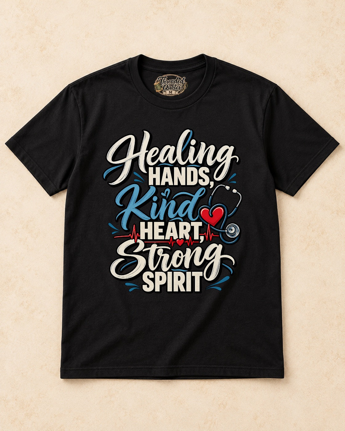 Shirt-only Healing Hands Kind Heart Strong Spirit T-shirt in Black