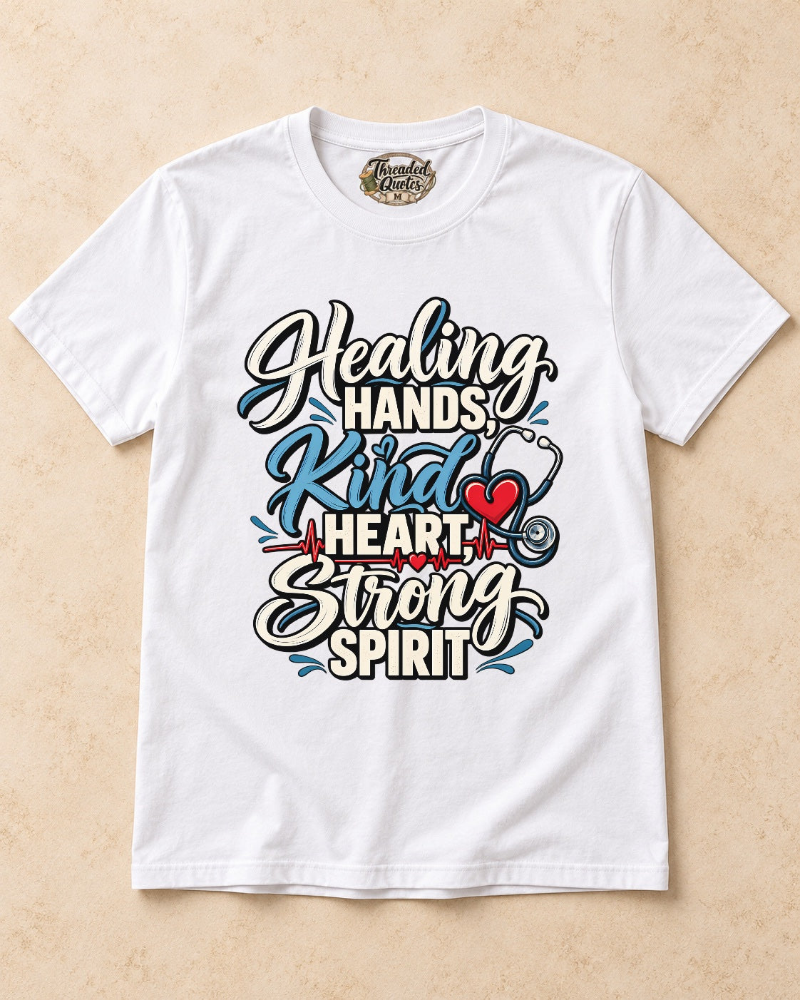 Shirt-only Healing Hands Kind Heart Strong Spirit T-shirt in White