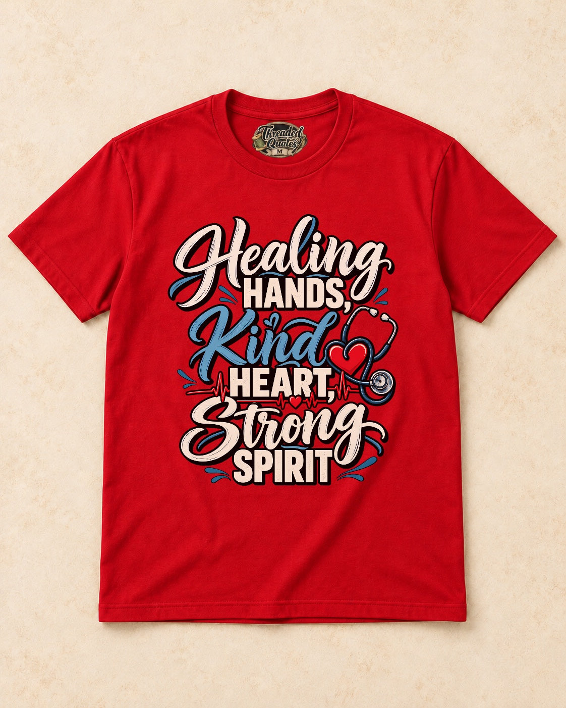 Shirt-only Healing Hands Kind Heart Strong Spirit T-shirt in Red