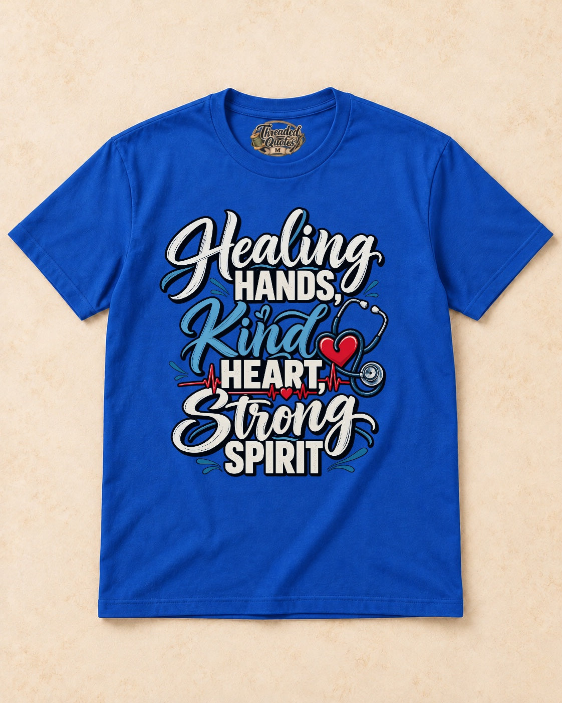 Shirt-only Healing Hands Kind Heart Strong Spirit T-shirt in Royal Blue