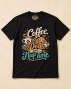 Shirt-only Coffee Dogs And Nap Time T-shirt in Black