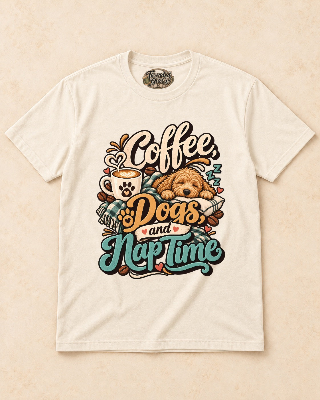 Shirt-only Coffee Dogs And Nap Time T-shirt in Natural